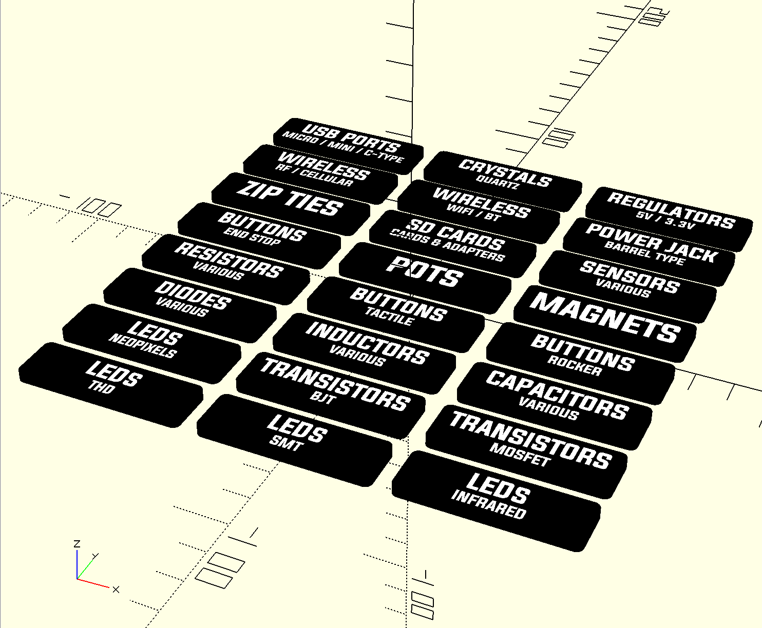 8×3 Grid Generated with Python & OpenSCAD