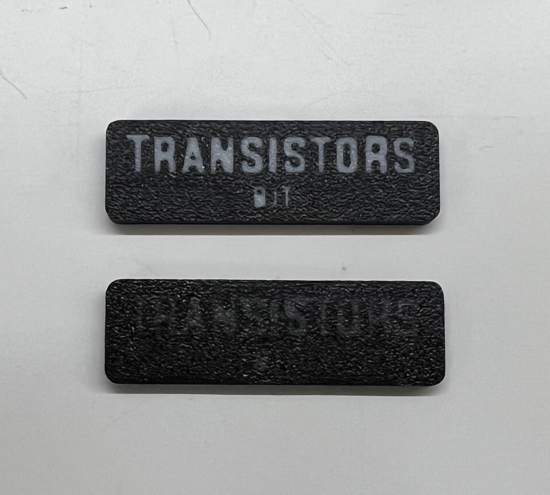 (Top) 2-Color Back & White Print; (Bottom) 2-Color Glow In the Dark Print