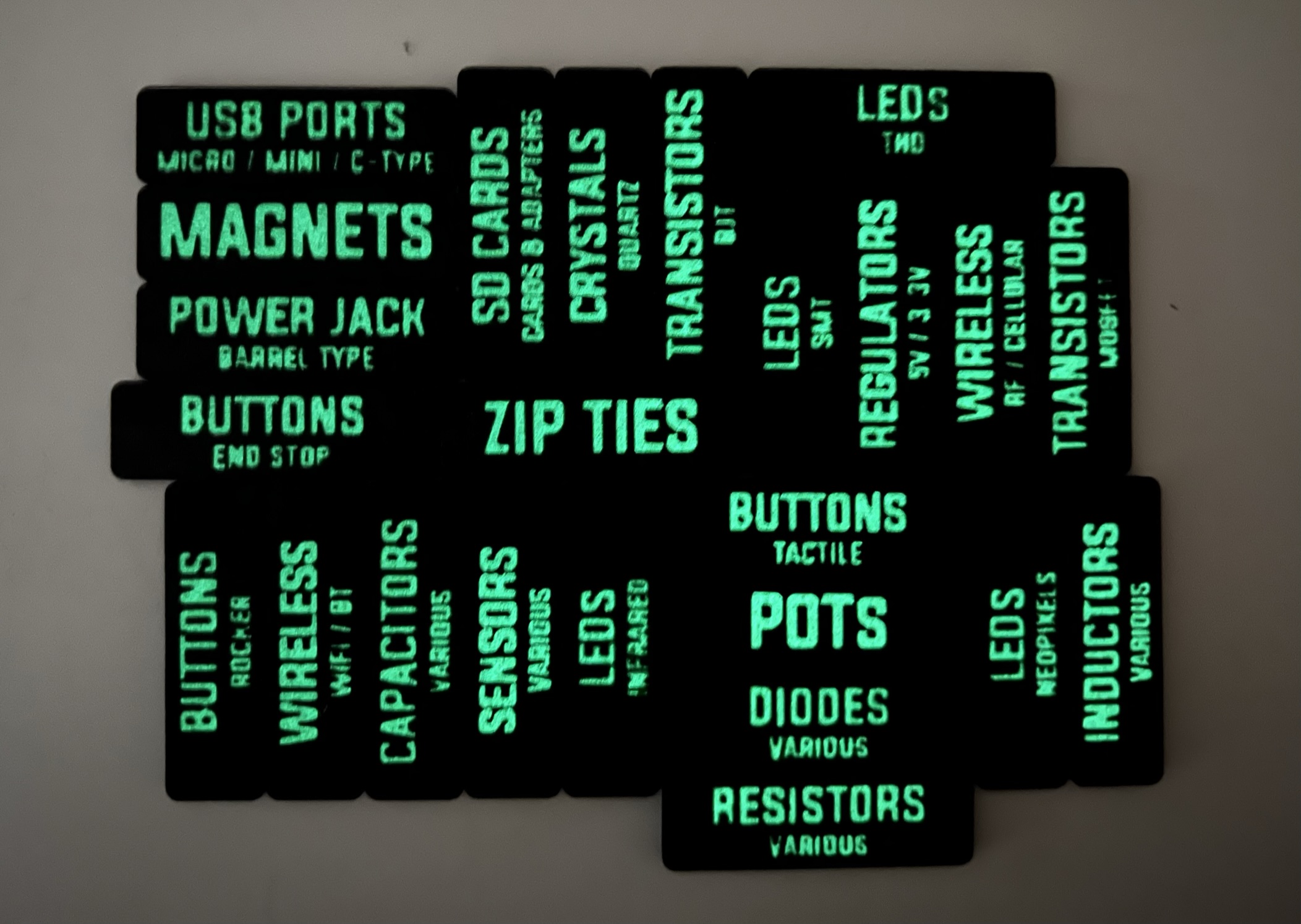 Glow in the Dark 3D Printed Labels