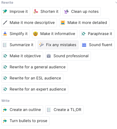 Grammarly Go > Rewrite & Write