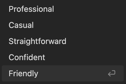 Notion AI > Change Tone Settings