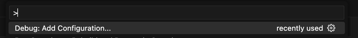 > Debug: Add Configuration...